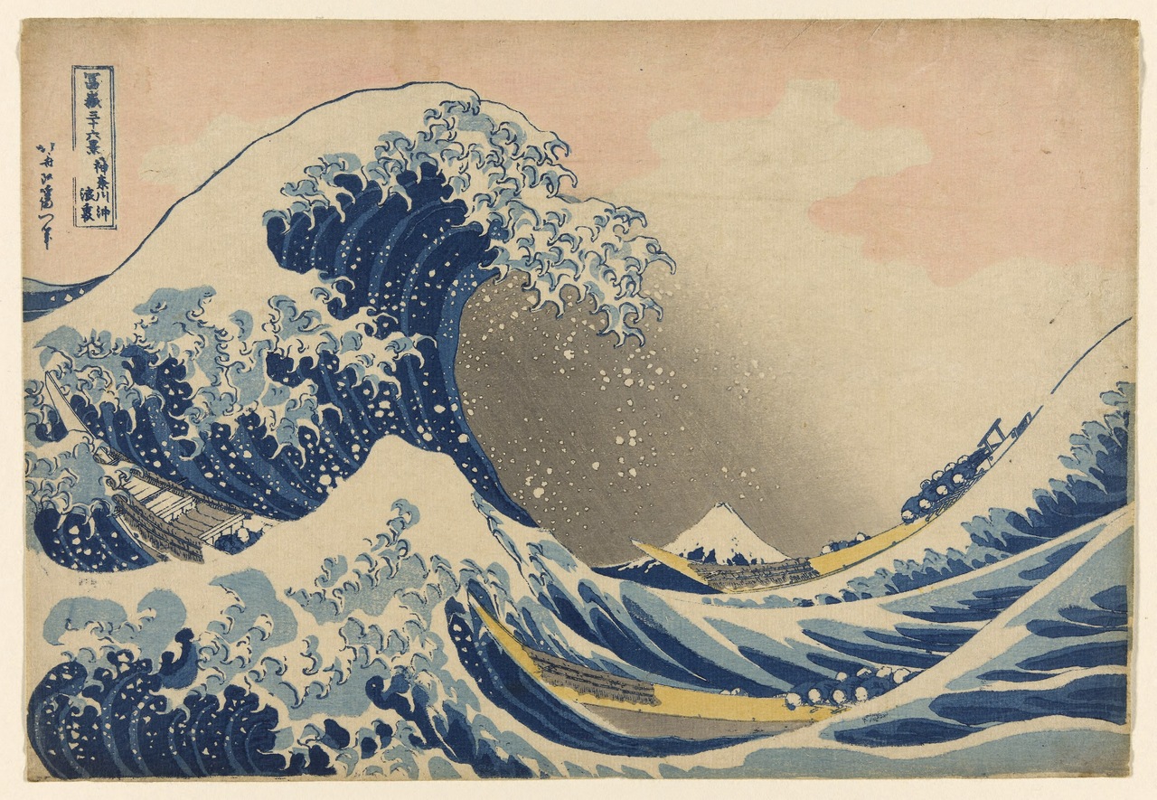 A grande onda de Kanagawa Hokusai DominioPublico cc