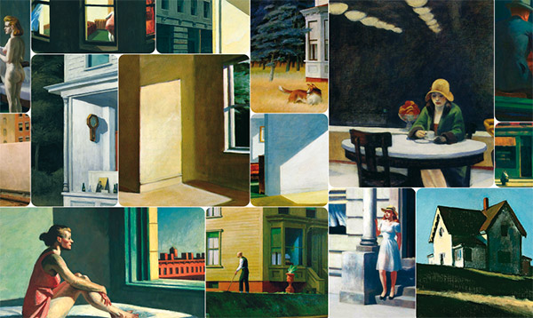 Composição de quadros de Edward Hopper
