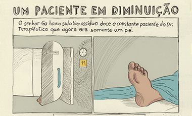 Ilustração de Um paciente em diminuição, por Juliana Russo
